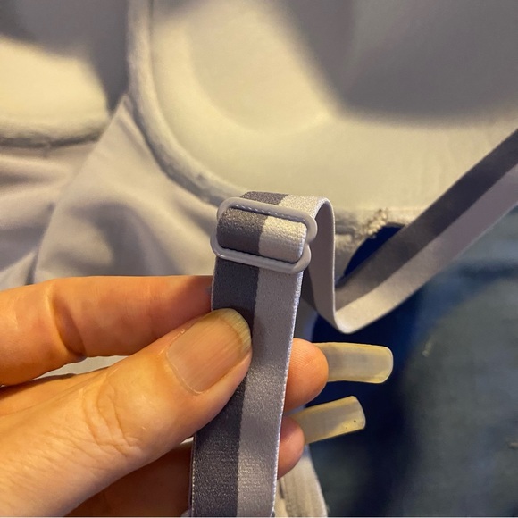 Cacique Blue Floral Cotton Plunge Bra Size 44 - Picture 3 of 9